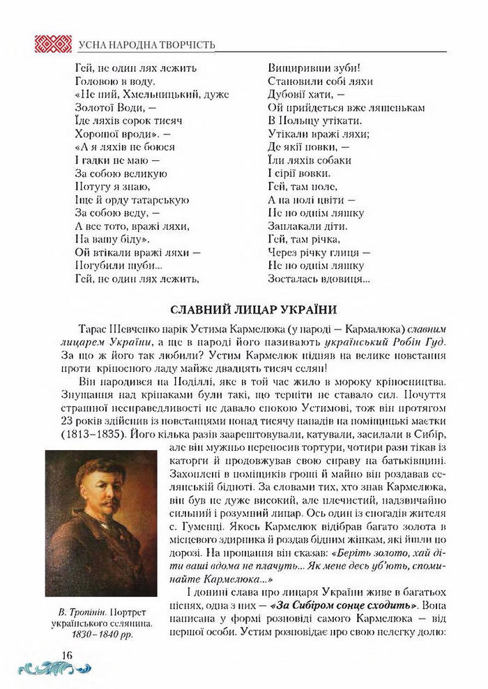 Підручник Українська література 8 клас Авраменко 2016
