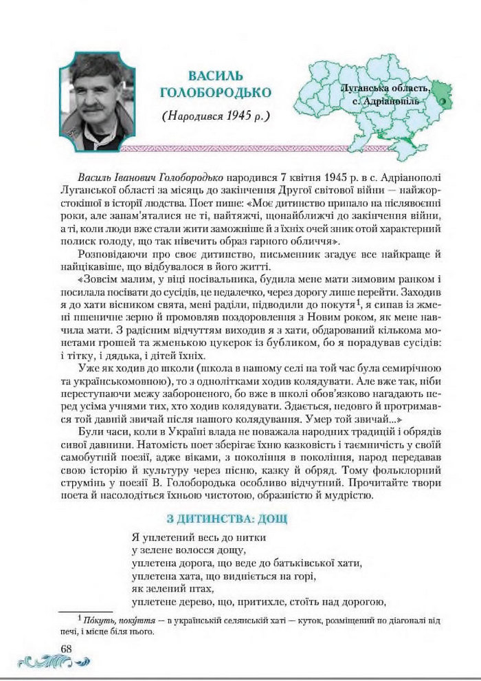 Підручник Українська література 8 клас Авраменко 2016