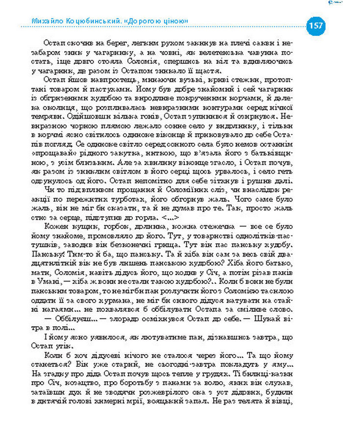 Підручник Українська література 8 клас Борзенко 2016