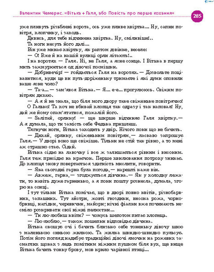 Підручник Українська література 8 клас Борзенко 2016