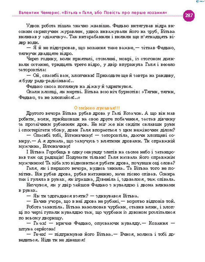 Підручник Українська література 8 клас Борзенко 2016
