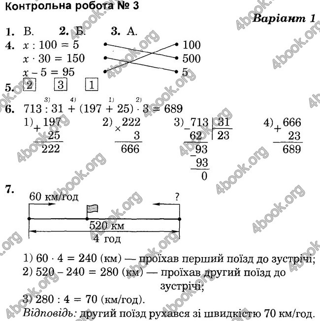 Відповіді ДПА Математика 4 клас 2017. Богдан