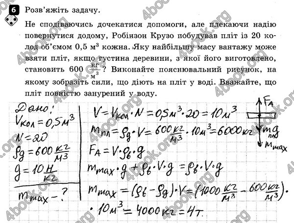 ГДЗ Зошит контроль Фізика 7 клас Божинова. Решебник