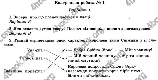 Відповіді (ответы) - ДПА (ПКР) Літературне читання 4 клас 2017. Генеза