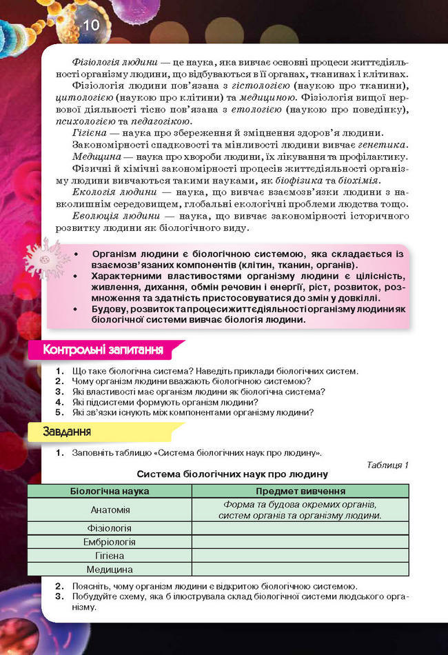 Підручник Біологія 8 клас Рибалко 2016