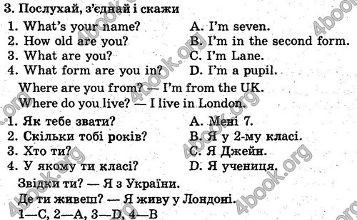 Відповіді Англійська мова 2 клас Несвіт. ГДЗ