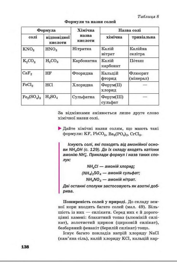 Підручник Хімія 8 клас Попель 2016
