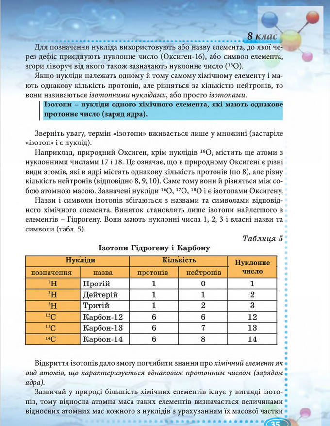 Підручник Хімія 8 клас Буринська 2016