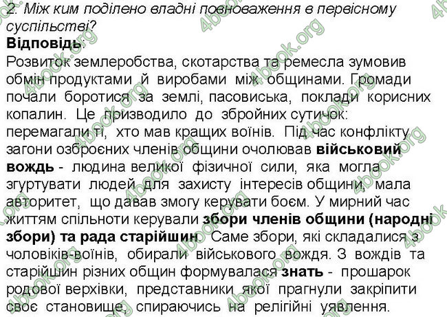 Відповіді Всесвітня історія 6 клас Бандровський