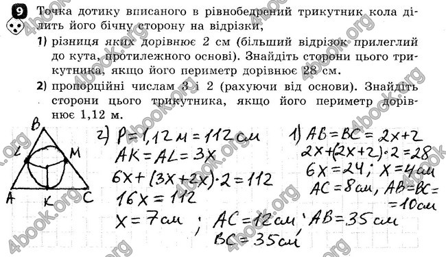 Ответы Зошит Геометрія 7 клас Бабенко. ГДЗ