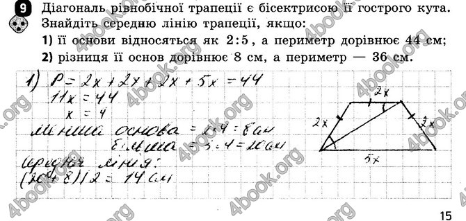 ГДЗ (Ответы) Зошит Геометрія 8 клас Бабенко. Відповіді, решебник