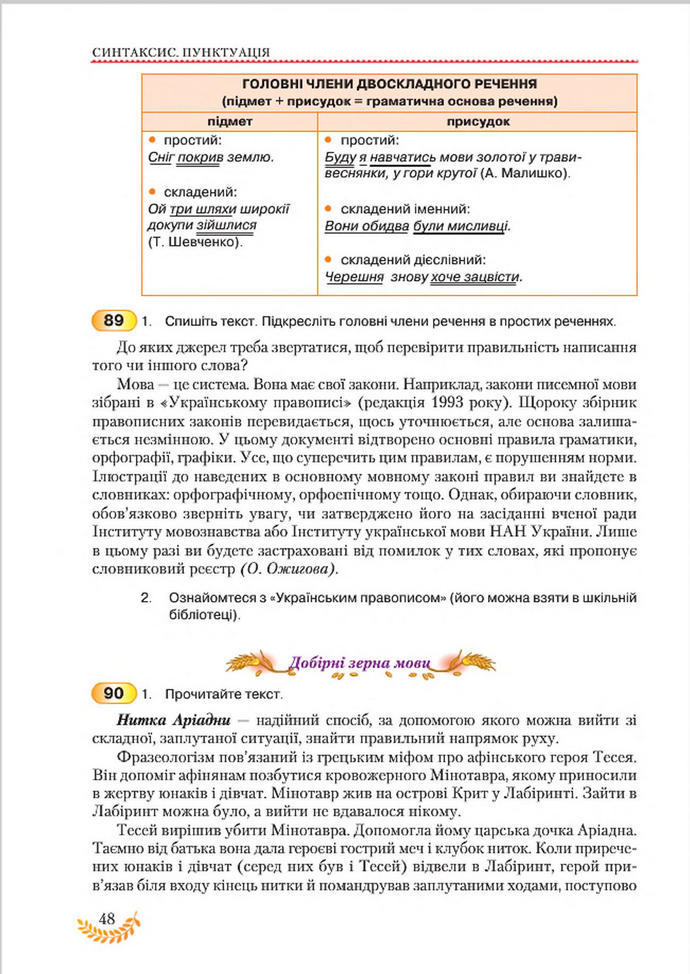 Підручник Українська мова 8 клас Єрмоленко 2016