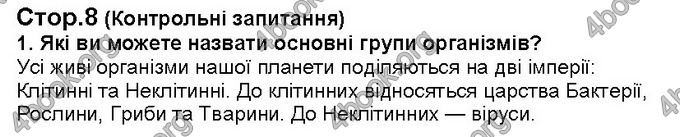 Відповіді Біологія 6 клас Костіков. ГДЗ