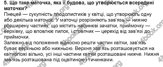 Відповіді Біологія 6 клас Костіков. ГДЗ