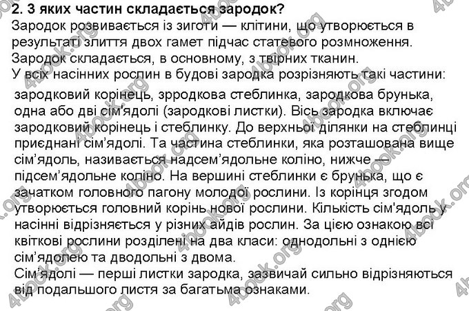 Відповіді Біологія 6 клас Костіков. ГДЗ