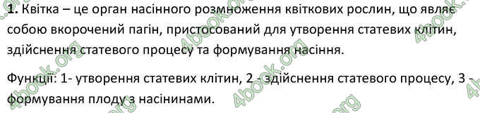 Відповіді Зошит Біологія 6 клас Котик. ГДЗ