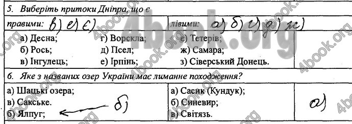 Відповіді Зошит практикум Географія 8 клас Кобернік 2016