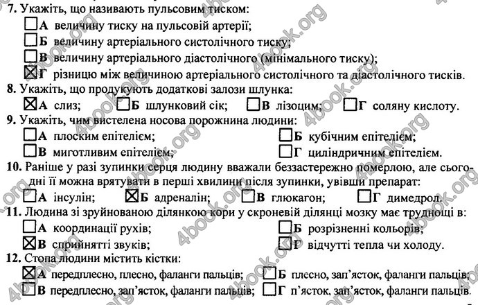 Відповіді (ответы) ДПА Біологія 9 клас 2017. ПіП Барна