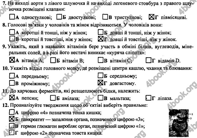 Відповіді (ответы) ДПА Біологія 9 клас 2017. ПіП Барна