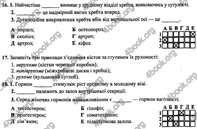 Відповіді (ответы) ДПА Біологія 9 клас 2017. ПіП Барна