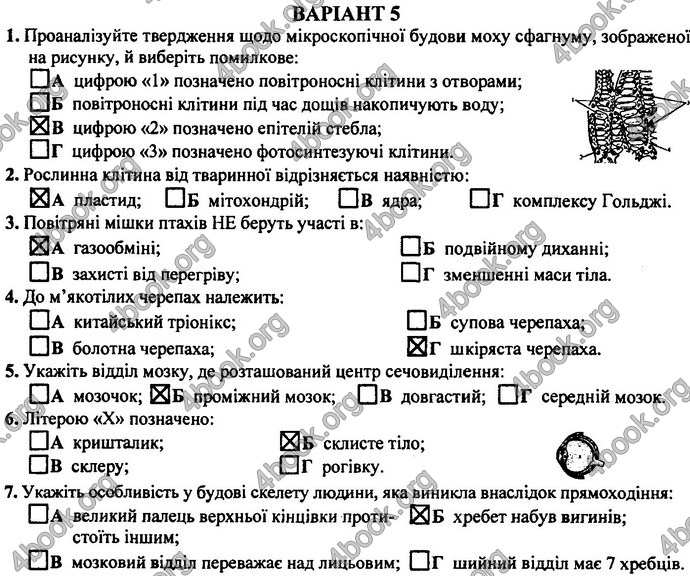 Відповіді (ответы) ДПА Біологія 9 клас 2017. ПіП Барна