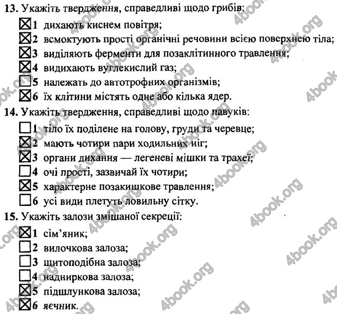 Відповіді (ответы) ДПА Біологія 9 клас 2017. ПіП Барна