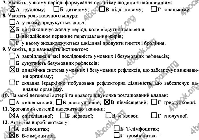 Відповіді (ответы) ДПА Біологія 9 клас 2017. ПіП Барна