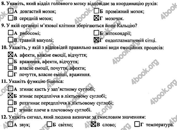 Відповіді (ответы) ДПА Біологія 9 клас 2017. ПіП Барна