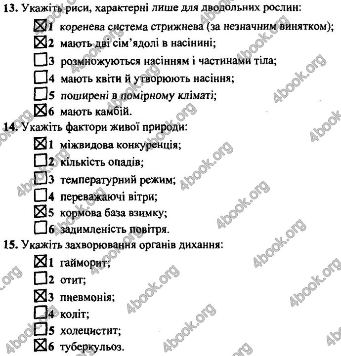 Відповіді (ответы) ДПА Біологія 9 клас 2017. ПіП Барна