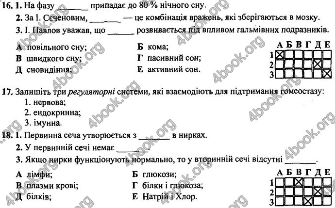 Відповіді (ответы) ДПА Біологія 9 клас 2017. ПіП Барна