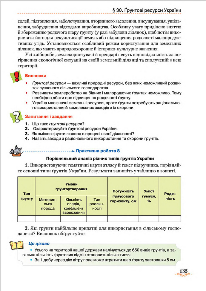 Підручник Географія 8 клас Гільберг 2016