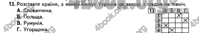 Відповіді Підсумкові контрольні Географія 8 клас Кобернік