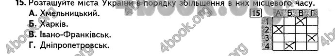 Відповіді Підсумкові контрольні Географія 8 клас Кобернік