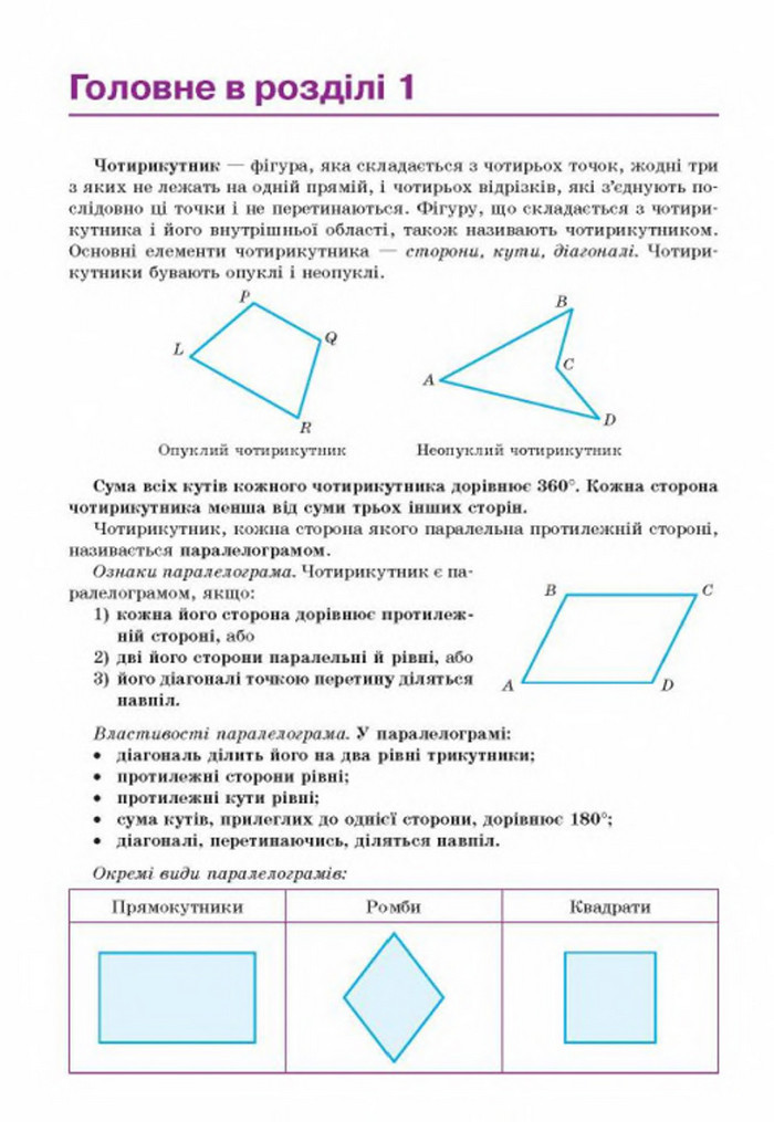 Підручник Геометрія 8 клас Бевз 2016