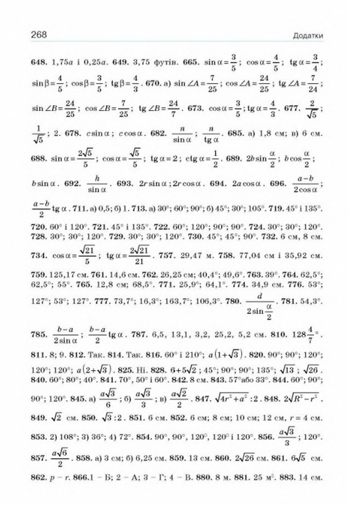 Підручник Геометрія 8 клас Бевз 2016