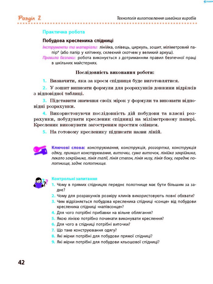 Трудове навчання 8 клас Ходзицька 2016