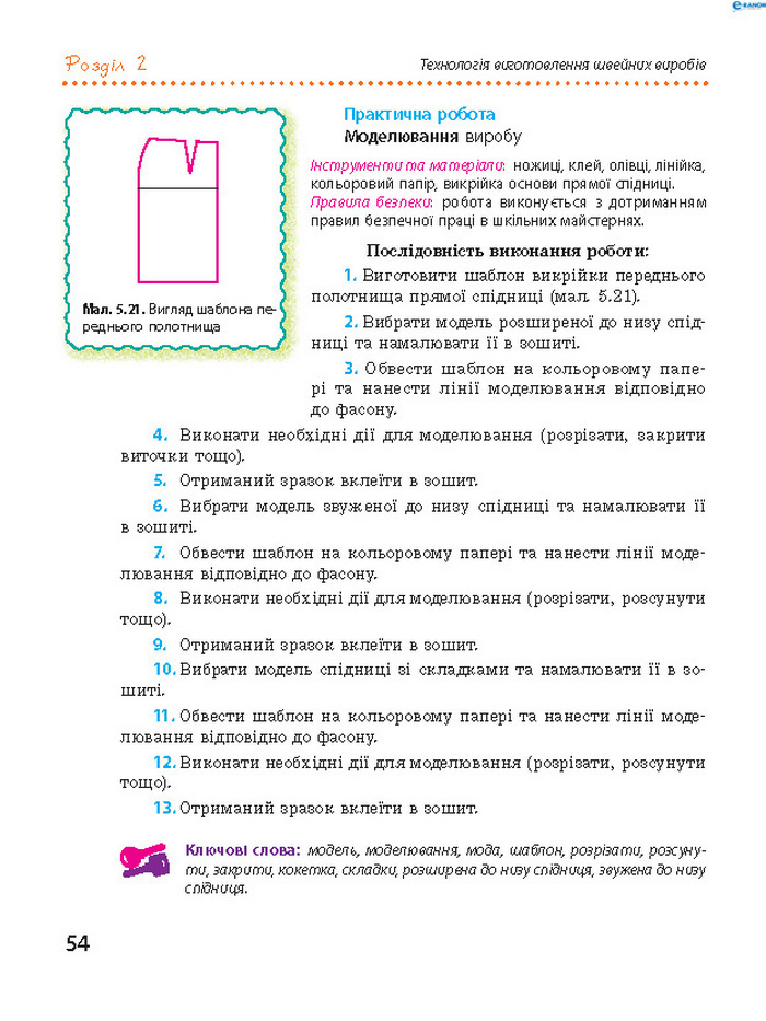 Трудове навчання 8 клас Ходзицька 2016