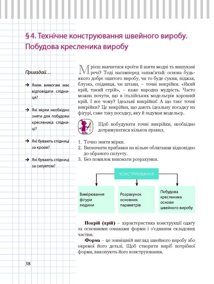 Трудове навчання 8 клас Терещук дівчата