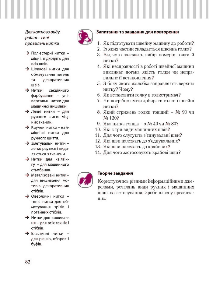 Трудове навчання 8 клас Терещук дівчата