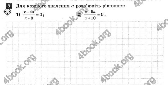 Ответы Зошит контроль Алгебра 8 клас Корнієнко 2016. ГДЗ