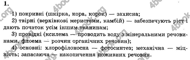 Відповіді Зошит контроль Біологія 6 клас Балан. ГДЗ