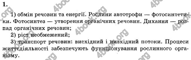 Відповіді Зошит контроль Біологія 6 клас Балан. ГДЗ