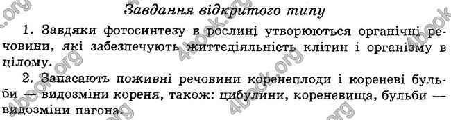 Відповіді Зошит контроль Біологія 6 клас Балан. ГДЗ