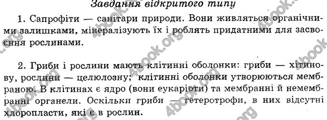 Відповіді Зошит контроль Біологія 6 клас Балан. ГДЗ