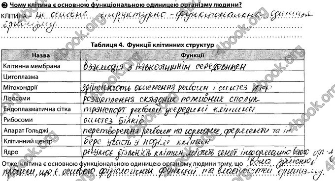 Відповіді Зошит Біологія 8 клас Соболь. ГДЗ