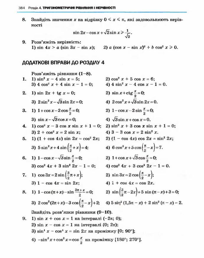 Алгебра 10 клас Нелін. Академічний рівень