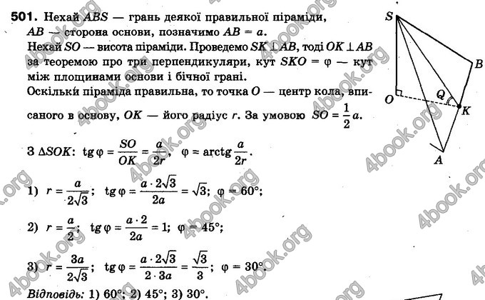 Відповіді Геометрія 10 клас Бурда. ГДЗ