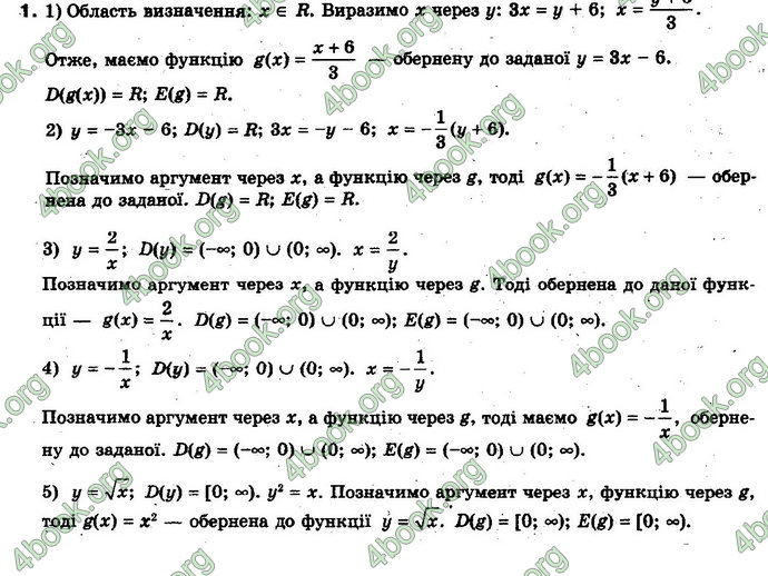 Відповіді Алгебра 10 клас Нелін. Акад. рівень. ГДЗ