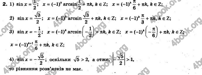 Відповіді Алгебра 10 клас Нелін. Акад. рівень. ГДЗ