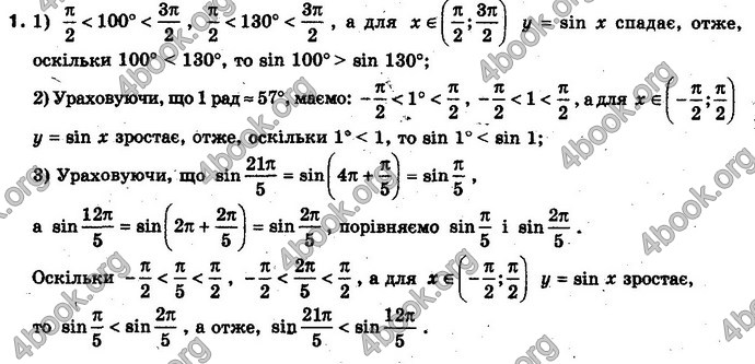 Відповіді Алгебра 10 клас Нелін. Проф. ГДЗ